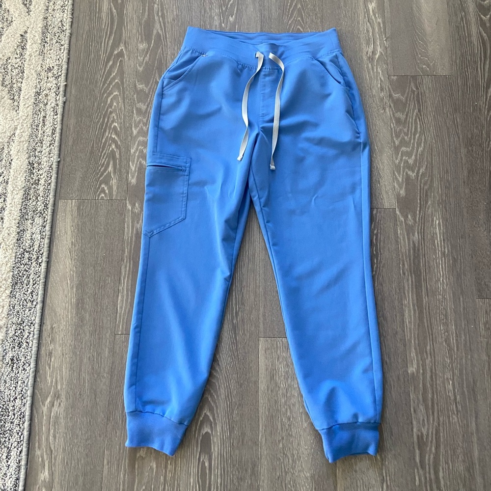 Figs High Waisted Zamora Jogger Scrub Pants - Ceil Blue